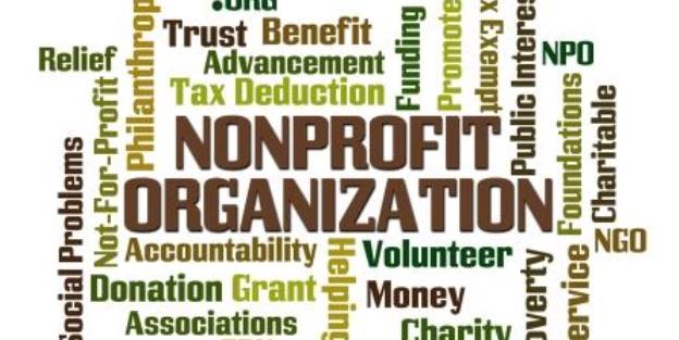 word cloud related to nonprofit organizations