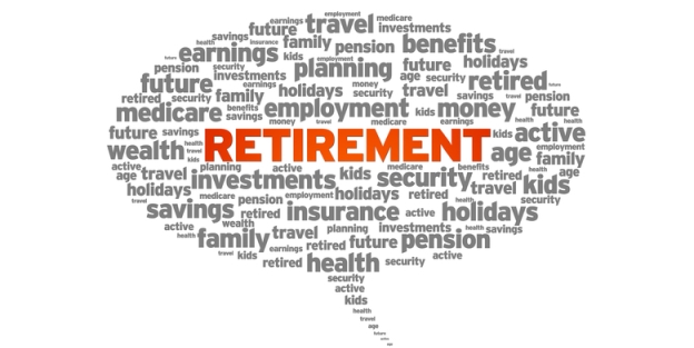 word cloud related to retirement and planning for retirement