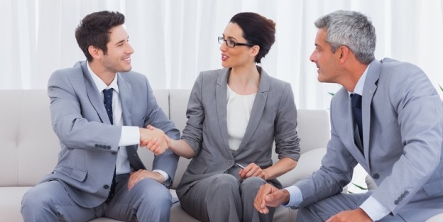 Businesspeople handshaking