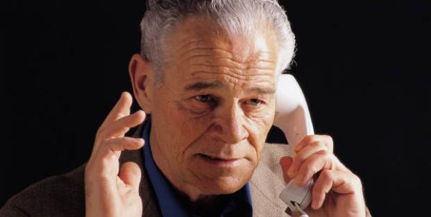 Man on landline