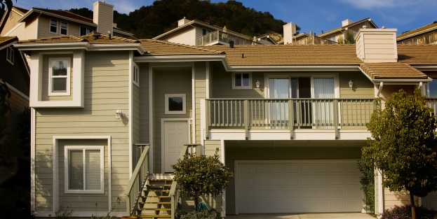 Light green two storey house