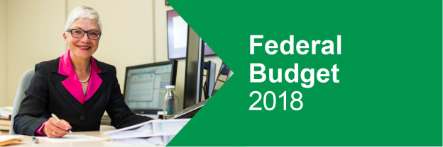 Federal Budget 2018 written on green background