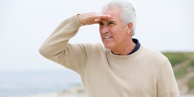 Older man on Beach Looking Out