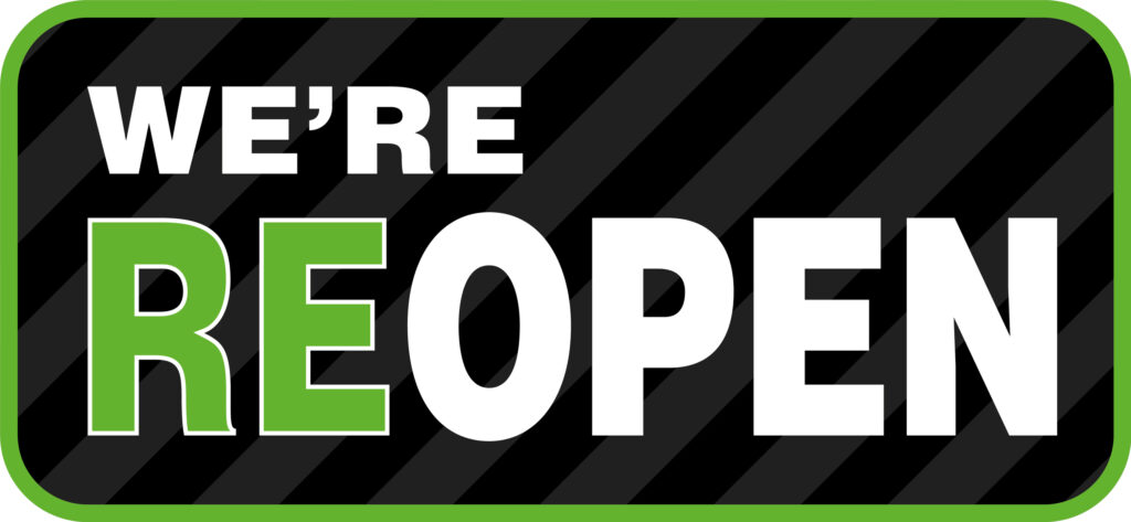 We're reopen sign