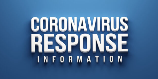 Coronavirus response information sign