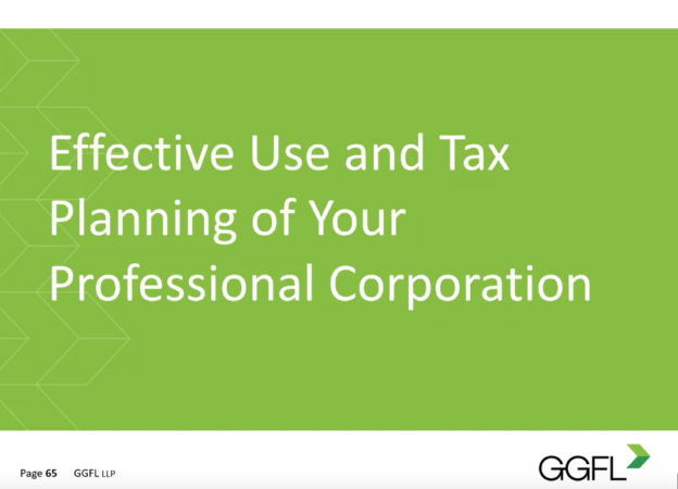 Effective use and tax planning of professional corporation