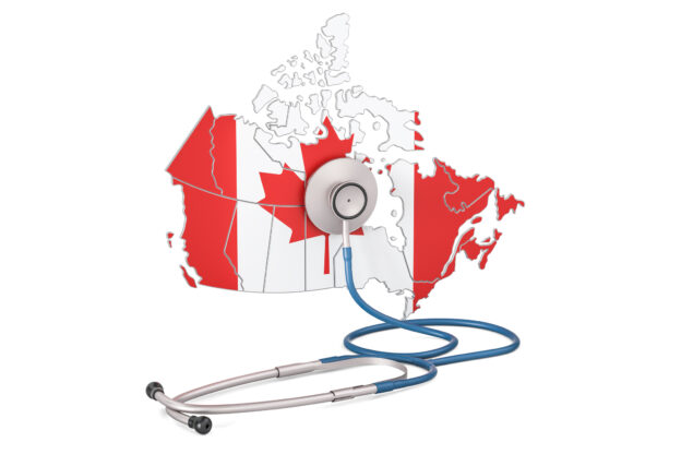 Picture of canada with stethoscope representing fall economic statement