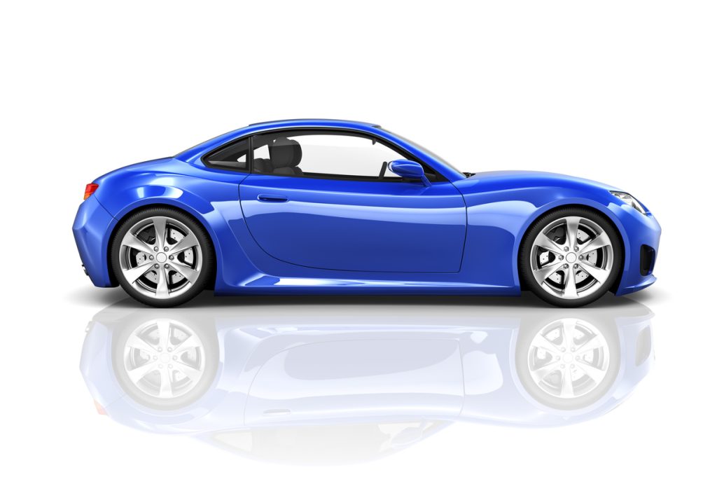 blue high-end sports car